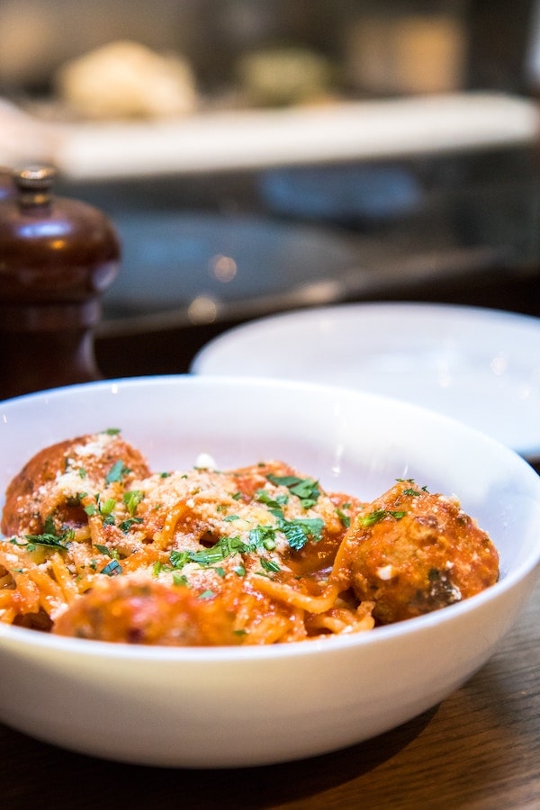 Meatballs in Bowl with Pasta