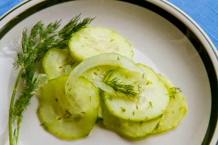German Pickled Cucumber Salad on https://fearlessfresh.com