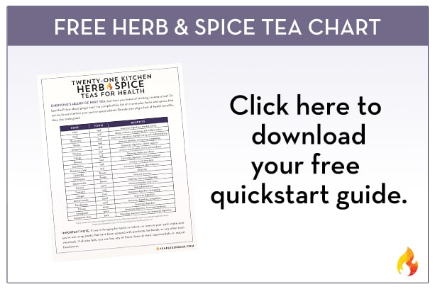 Kitchen Herb and Spice Tea Guide on https://fearlessfresh.com