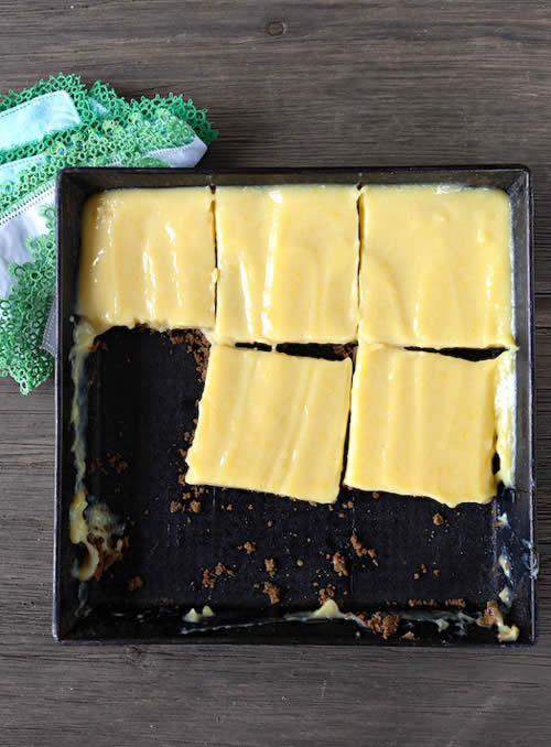 Decadent No-Bake Meyer Lemon Bars, from Bakeless Sweets on http://www.theculinarylife.com