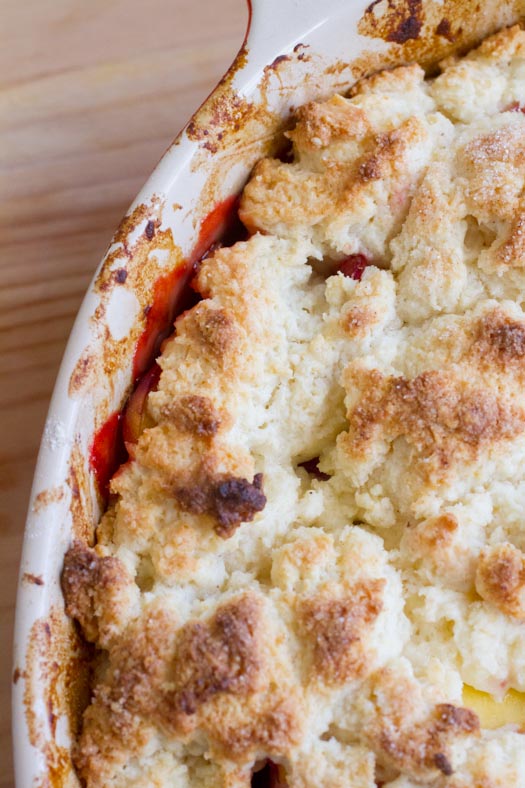 Fresh Strawberry Peach Cobbler Recipe on http://www.theculinarylife.com