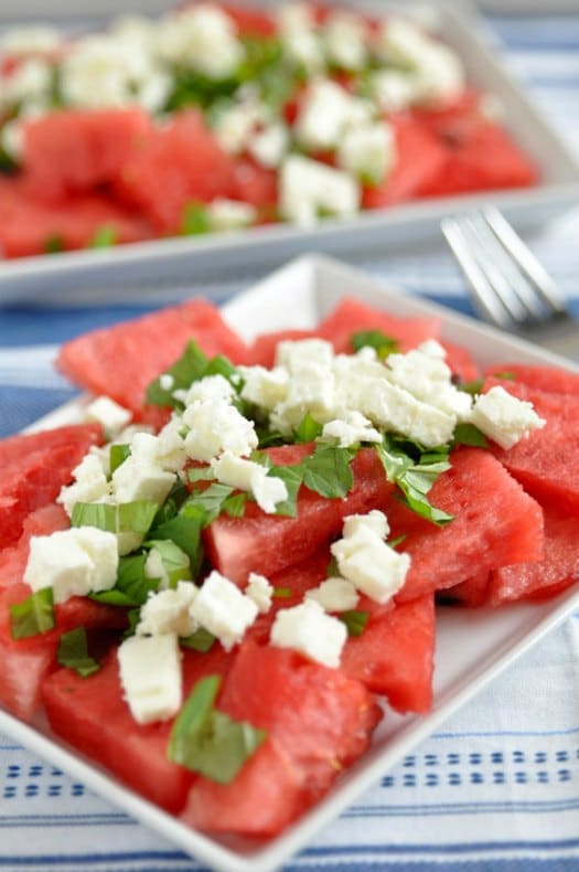 Watermelon Mint Salad on http://www.theculinarylife.com