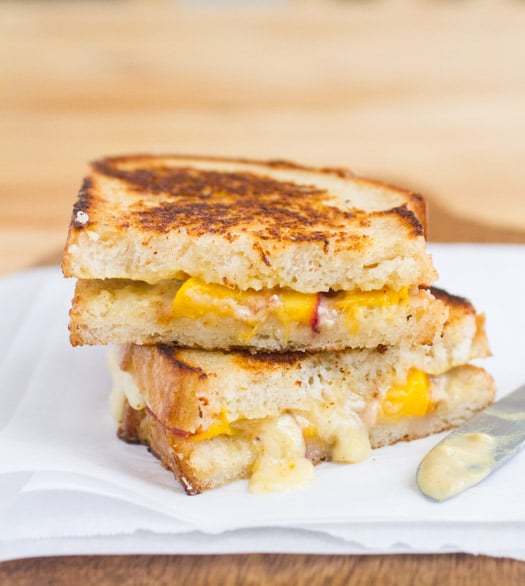 Cabot Clothbound Cheddar Peach Dijon Grilled Cheese on http://www.theculinarylife.com