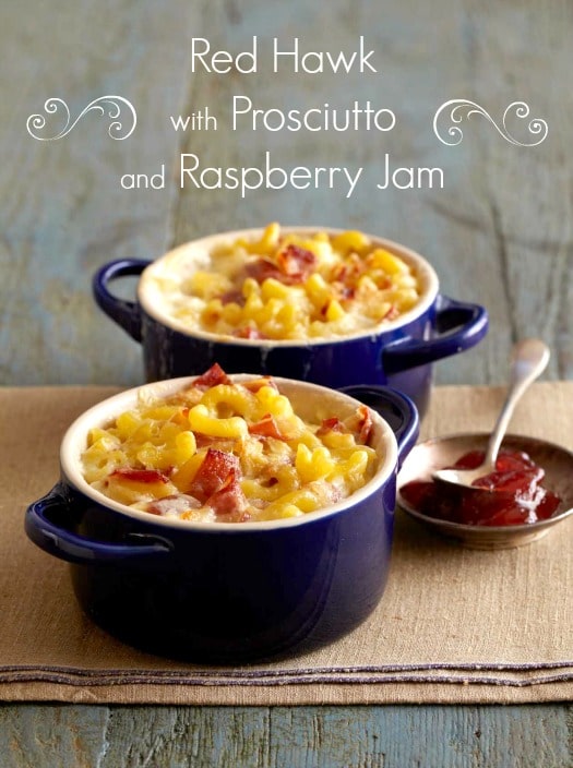 Red Hawk Macaroni with Prosciutto and Raspberry Jam on http://www.theculinarylife.com