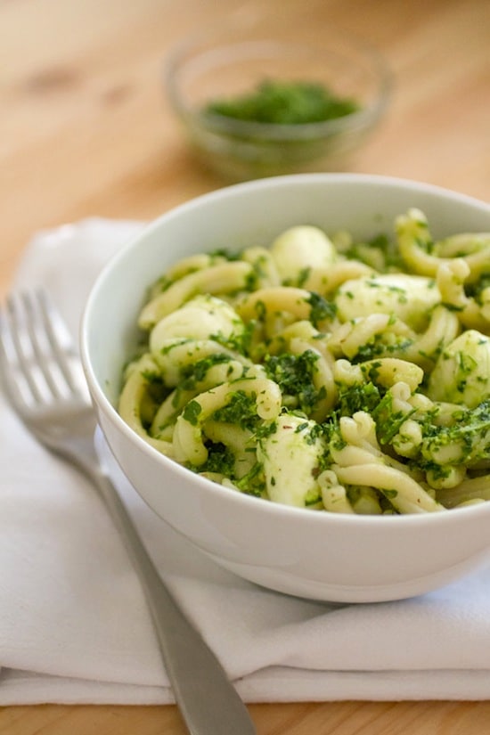 Green Pesto Salad with Fresh Mozzarella, + the AeroGarden table-top gardening system on http://www.theculinarylife.com