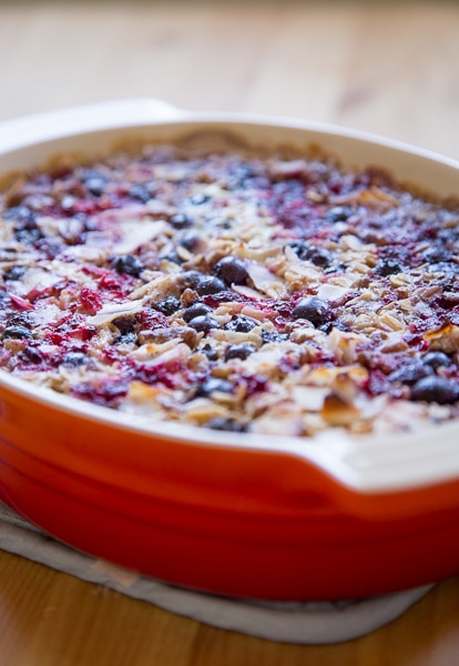 Baked Oatmeal with Berries and Coconut