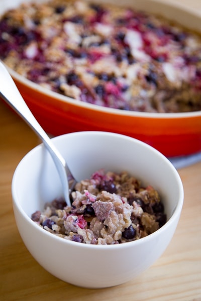 Baked Oatmeal with Berries and Coconut