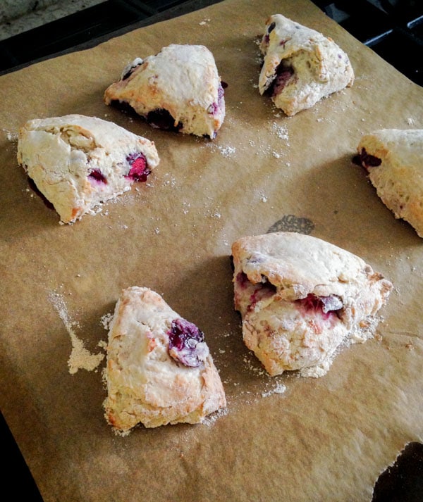 Miraculously Simple Cherry Coconut Vegan Scones on http://www.theculinarylife.com