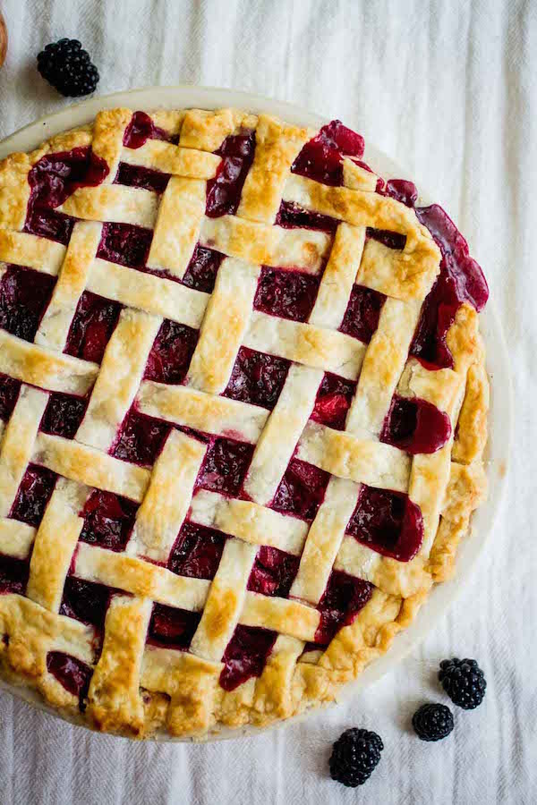 Blackberry Pie with Spiced Sour Cream Custard on http://www.theculinarylife.com